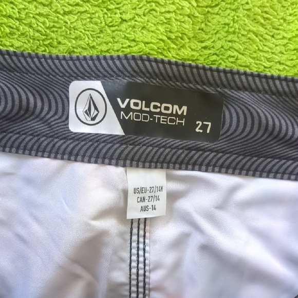 Volcom Kids Swim Trunks - Black, Blue, Yellow Tie-Dye - Picture 4 of 5
